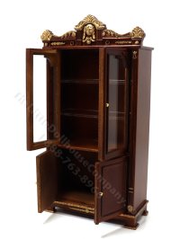 (image for) Miniature Empire Display Cabinet for Dollhouses - Walnut