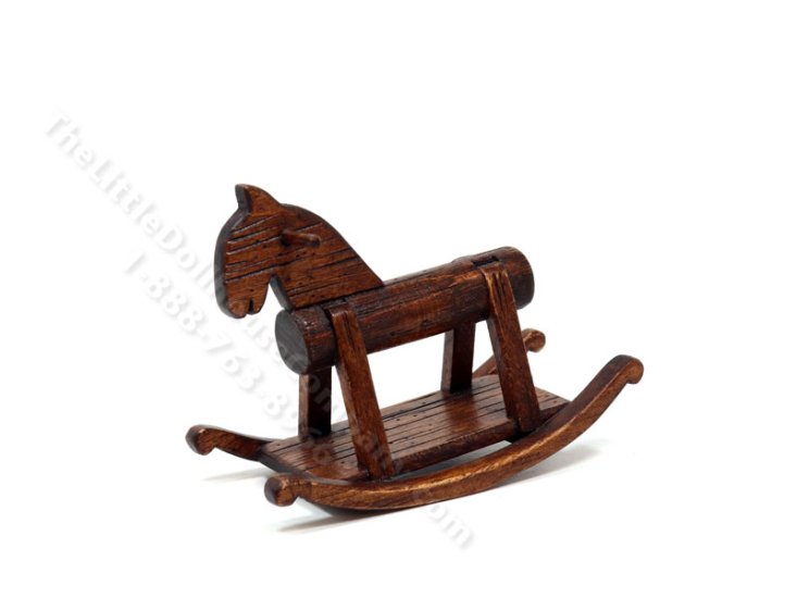 (image for) Vintage Handmade Miniature Rocking Horse for Dollhouses
