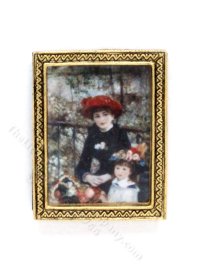 (image for) Miniature Framed Print of "Two Sisters" for Dollhouses