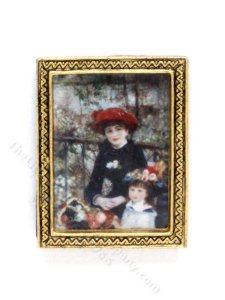 (image for) Miniature Framed Print of "Two Sisters" for Dollhouses