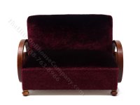 (image for) Miniature Art Deco Red Settee for Dollhouses