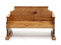 (image for) Miniature 5" Oak Pew for Dollhouses