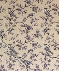 (image for) Black Birds on Tan Pattern Miniature Wallpaper for Dollhouses