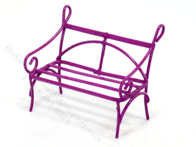 (image for) Miniature 1:24 Scale Pink Bench for Dollhouses