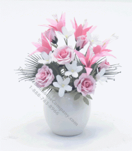 (image for) Miniature Flower Arrangement in China Vase