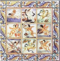 (image for) Cherub Themed Decorative Faux Wall Tiles for Dollhouses