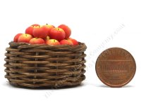 (image for) Miniature Tall Round Basket of Apples by Charlotte Willmott