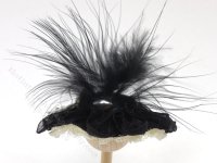 (image for) Miniature Fancy Black Hat with Feathers and Tulle