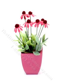 (image for) Miniature Cone Flowers in a Pink Pot by Mini Creations by Judy