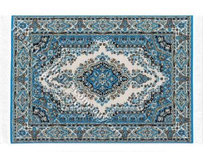(image for) Dollhouse Scale Model Turkish Carpet - Blue