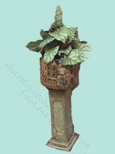(image for) Miniature Pedestal Planter with Plant Kit for Dollhouses