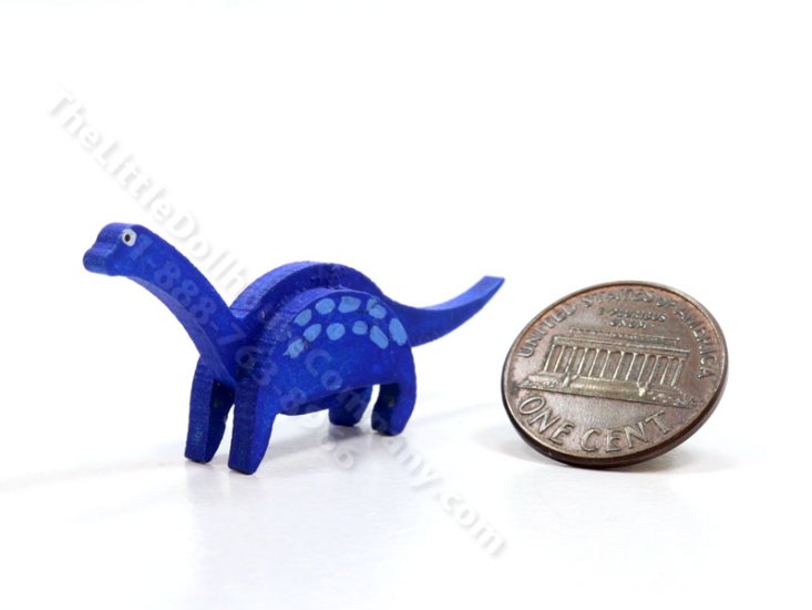 (image for) Miniature Dark Blue Dinosaur Toy by Keenderson for Dollhouses