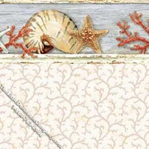 (image for) Coral & Starfish Pattern Miniature Wallpaper for Dollhouses