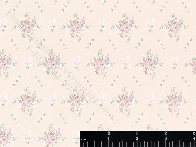 (image for) Peach Diamond Bouquet Miniature Wallpaper for Dollhouses