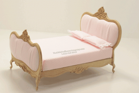 (image for) Miniature Unfinished Bed Diamond Upholstery For Dollhouses