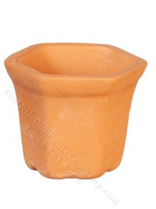 (image for) Miniature Orange Hexagon Terracotta Pot for Dollhouses