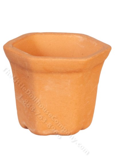 (image for) Miniature Orange Hexagon Terracotta Pot for Dollhouses
