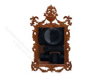 (image for) Miniature Walnut Finish Baroque Mirror for Dollhouses