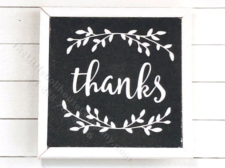 (image for) Miniature Square 'thanks' Print on Wood