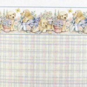 (image for) Dollhouse Scale Model Wallpaper Puppies