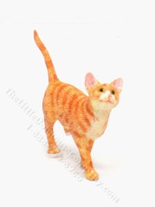 (image for) Dollhouse Scale Model Walking Orange Cat