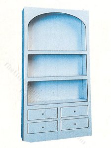 (image for) Miniature Half Scale Bookcase with Drawers Kit