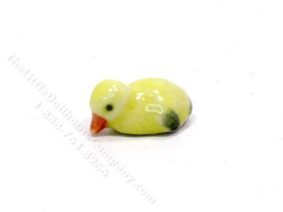 (image for) Miniature Porcelain Duckling Figurine for Dollhouses
