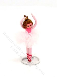 (image for) Handmade Miniature Ballerina on a Stand for Dollhouses