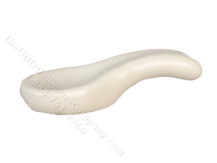 (image for) Miniature White Ceramic Spoon for Dollhouses