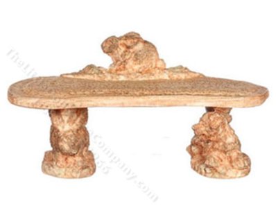 (image for) Miniature Aged Bunny Bench for Dollhouses