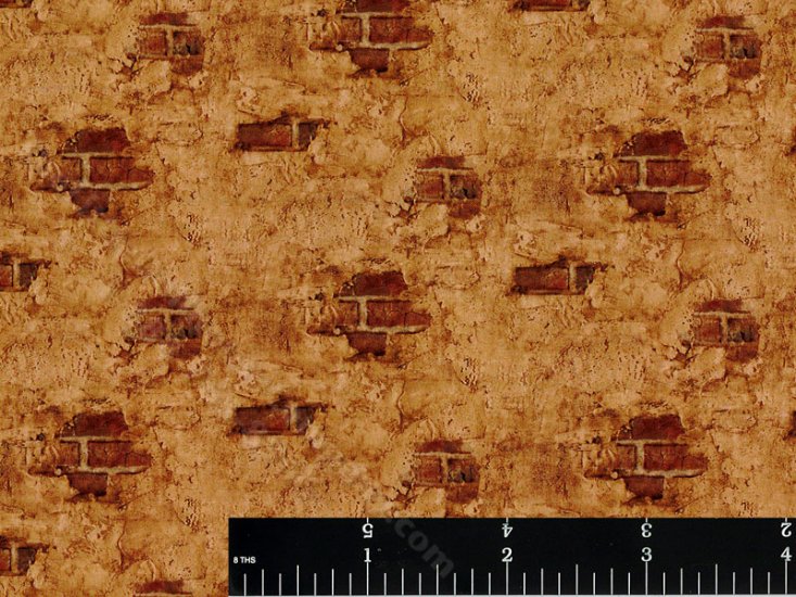 (image for) Brown Stuccoed Brick Miniature Wallpaper for Dollhouses