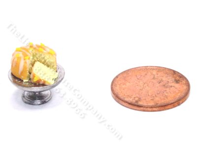 (image for) 1:24 Cut Lemon Cake on Pewter Stand by Charlotte Willmott