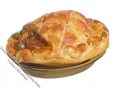 (image for) Miniature Beef Pot Pie in metal Bowl for Dollhouses