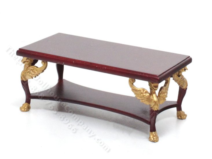 (image for) Miniature Empire Coffee Table for Dollhouse - Mahogany
