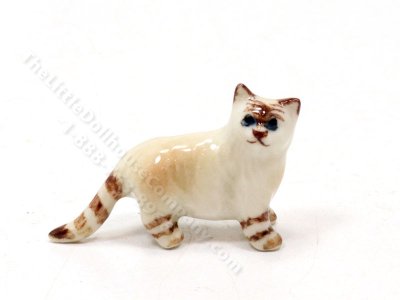 (image for) Miniature Standing Striped Kitten Figurine for Dollhouses
