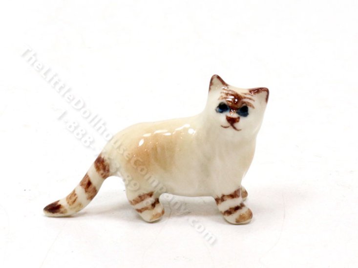 (image for) Miniature Standing Striped Kitten Figurine for Dollhouses