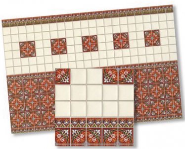 (image for) Dollhouse Scale Model Victorian Wall Tiles
