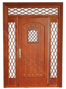 (image for) Miniature Planked Door with Transoms for Dollhouses