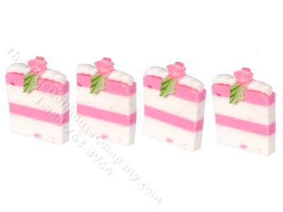 (image for) Miniature Slices of White Cake for Dollhouses
