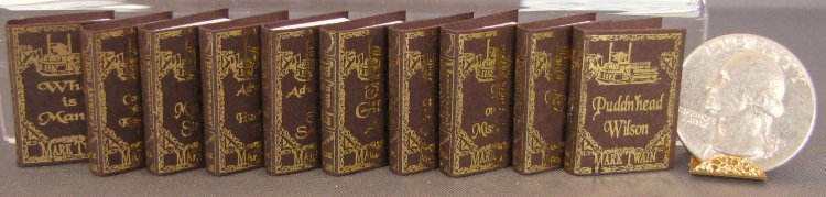 (image for) Miniature Reproduction Mark Twain Books for Dollhouses