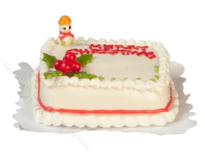 (image for) Miniature Christmas Sheet Cake for Dollhouses