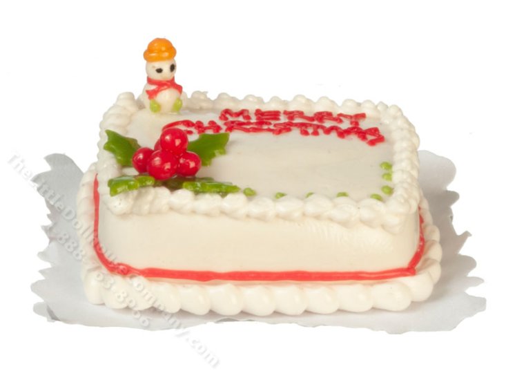 (image for) Miniature Christmas Sheet Cake for Dollhouses