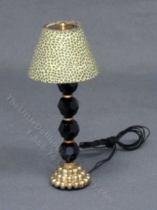 (image for) Miniature Black Crystal Club Lamp for Dollhouses