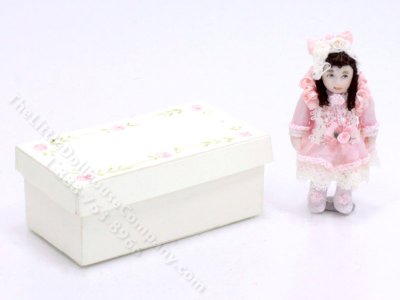 (image for) Porcelain Doll in Pink Dress in a Box