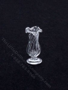 (image for) Miniature Ruffled Glass Vase for Dollhouses