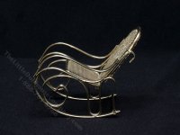 (image for) Miniature Brass Rocking Chair for Dollhouses