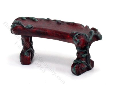 (image for) Miniature Red Garden Bench for Dollhouses