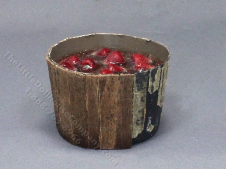 (image for) As-Is Miniature Tub of Apples Soaking in Water for Dollhouses