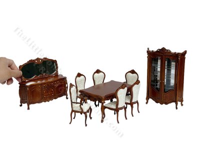 (image for) Miniature 9 Pc. Walnut Dining Set
