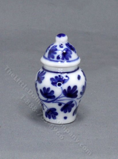 (image for) Miniature Blue and White Ginger Jar for Dollhouses
